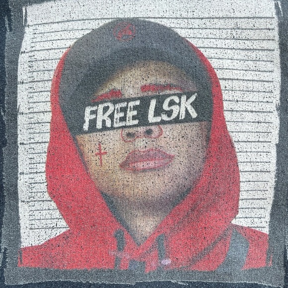 Free LSK Graphic Oversize Black Hoodie Sweatshirt Size XL Y2K Hip Hop Streetwear - Picture 5 of 8